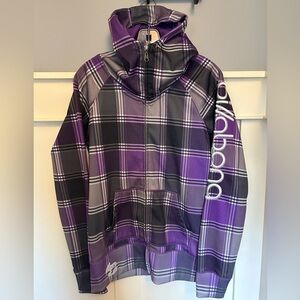Vintage Billabong plaid ninja zip-up hoodie